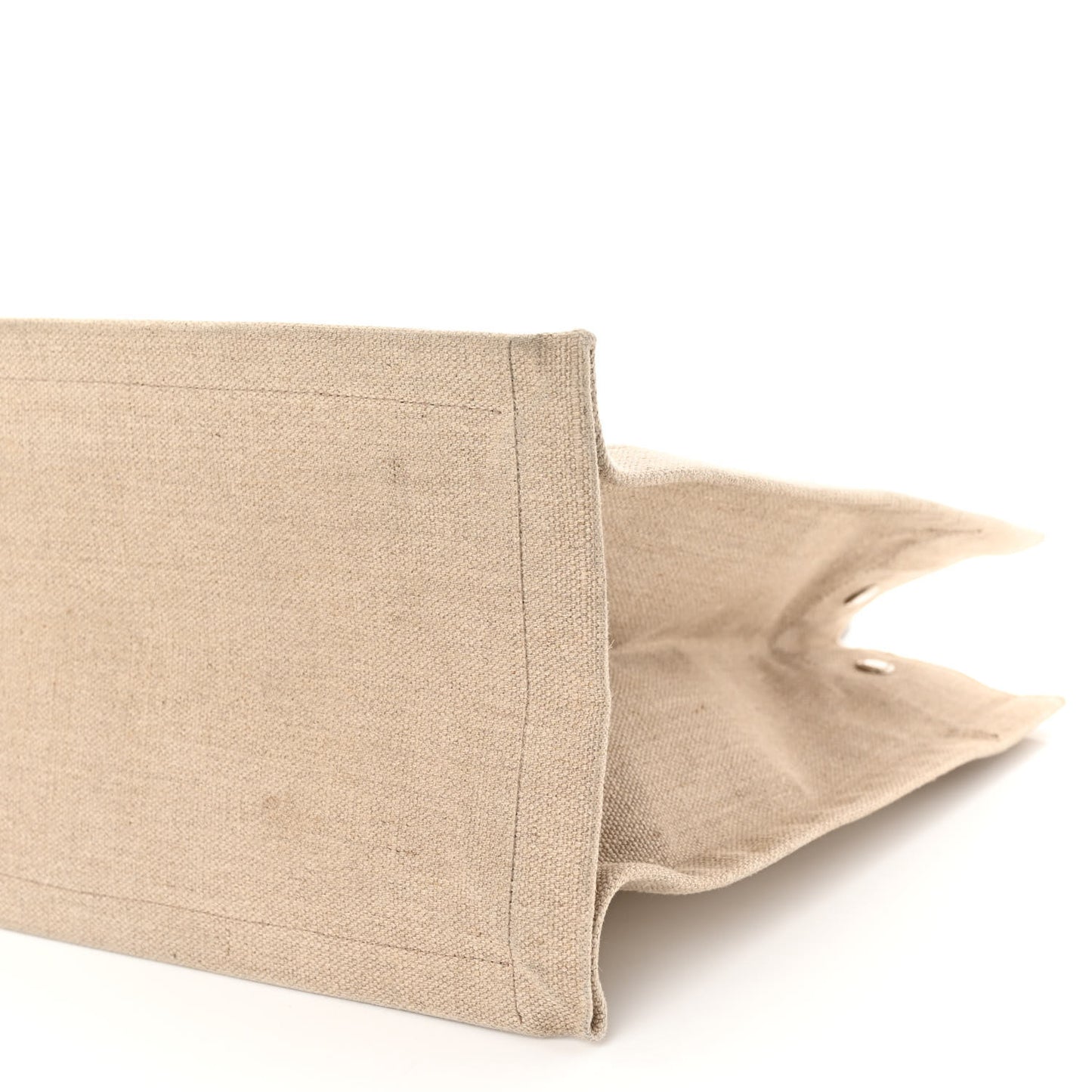 Linen Calfskin Small Rive Gauche Tote Greggio Natural