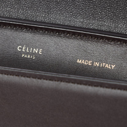 Celine Bullhide Calfskin Nubuck Medium Tri-color Trapeze Burgundy 8 of 12