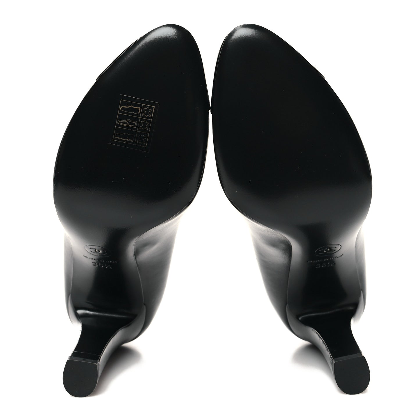 Lambskin Patent Calfskin Cap Toe Camellia Pumps 35.5 Black