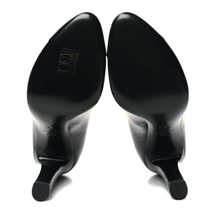 Chanel Lambskin Patent Calfskin Cap Toe Camellia Pumps 35.5 Black 5 of 8