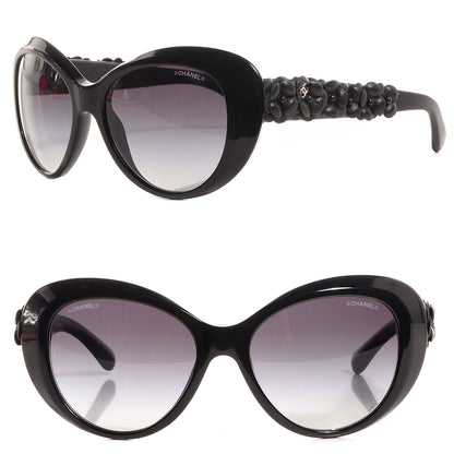 Chanel Lambskin Camellia CC Sunglasses 5318 Q Black 1 of 5