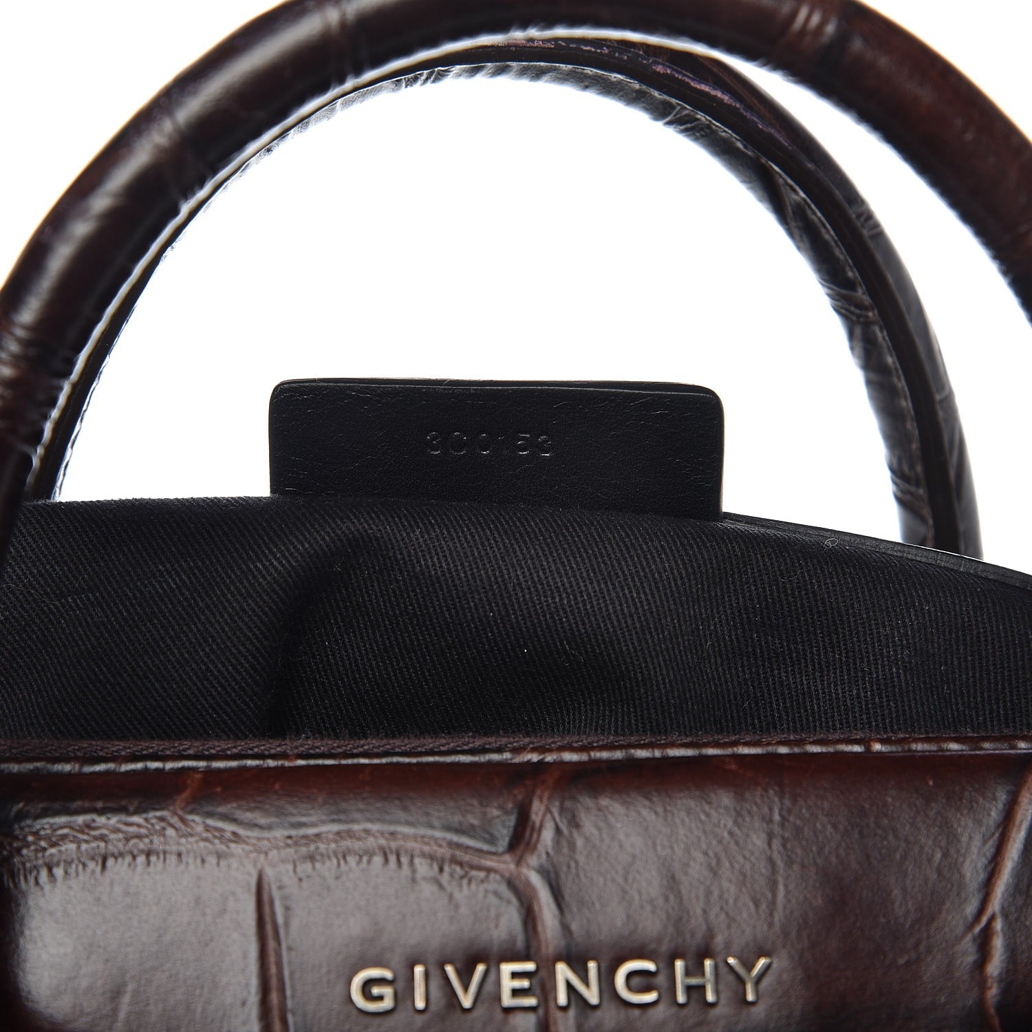 Givenchy Calfskin Crocodile Embossed 3D Stud Medium Antigona Brown 7 of 8