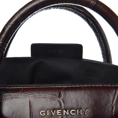Givenchy Calfskin Crocodile Embossed 3D Stud Medium Antigona Brown 7 of 8