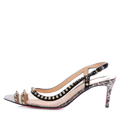 Christian Louboutin Patent Cosmo PVC Manovra 70 Pumps 39.5 White Smoke 1 of 8