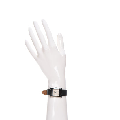 Hermes Stainless Steel Epsom 21mm Heure H Hour Quartz Watch Noir 2 of 9
