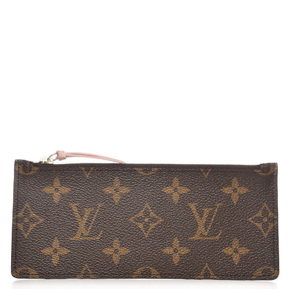 Louis Vuitton Monogram Felicie Chain Wallet Zippered Insert Rose Ballerine 1 of 6