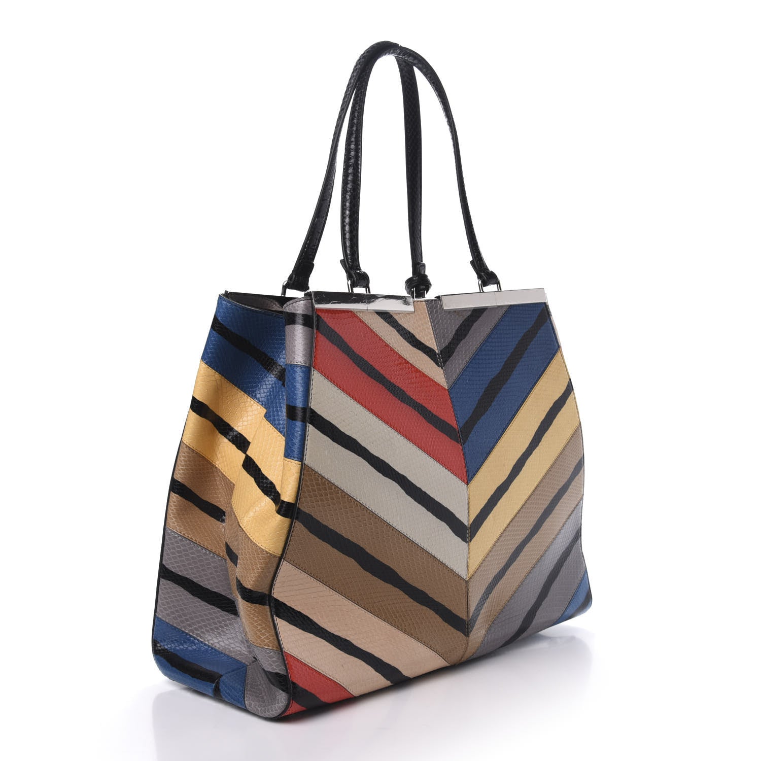 Fendi Ayers Printed Large 3Jours Tote Black Multicolor 3 of 10