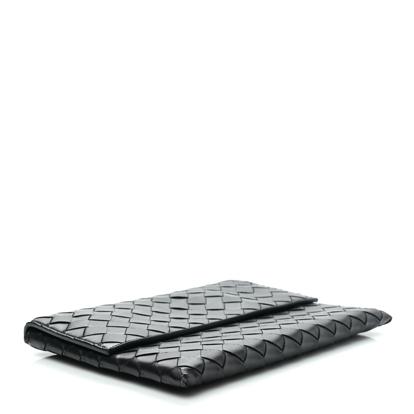 Nappa Intrecciato Flap Pouch Black