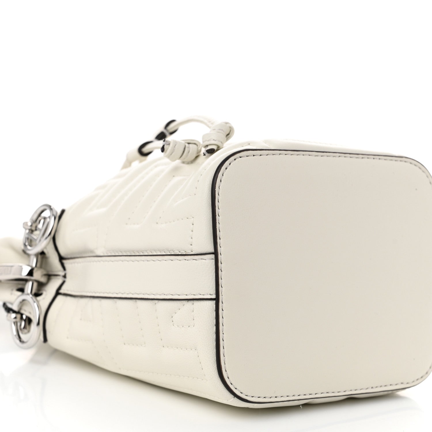 Fendi Vitello Liberty F Embossed Mini Mon Tresor Bucket Bag White 10 of 11