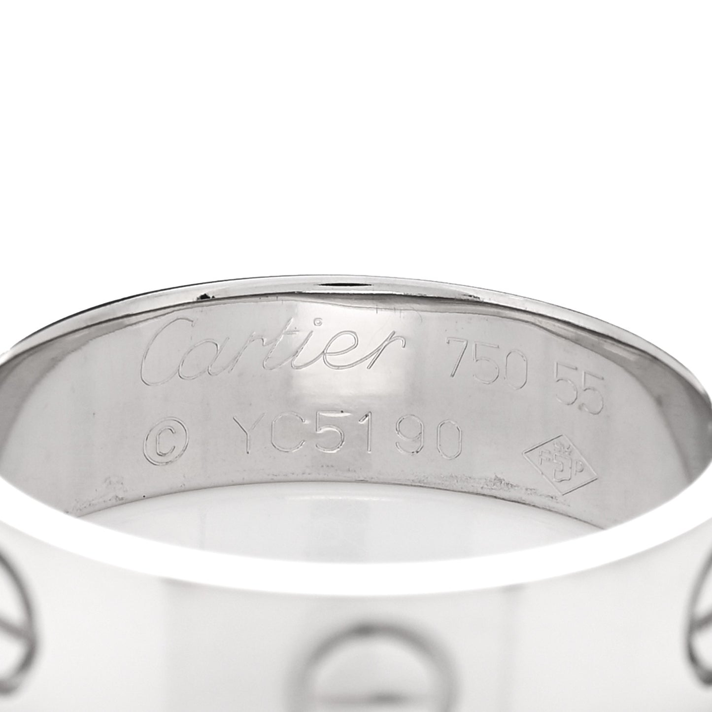 18K White Gold 5.5mm LOVE Ring 55 7.25