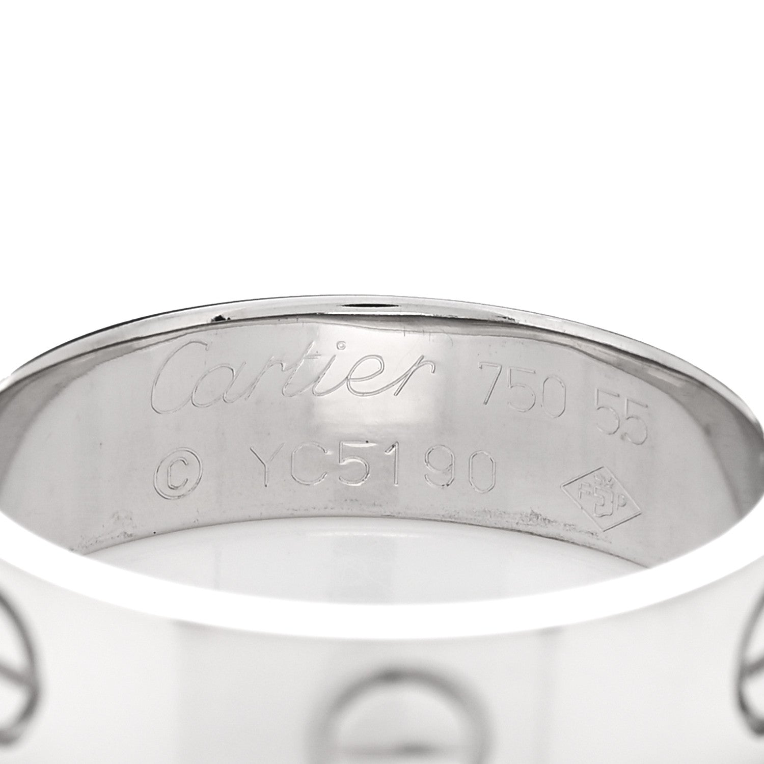 Cartier 18K White Gold 5.5mm LOVE Ring 55 7.25 4 of 4