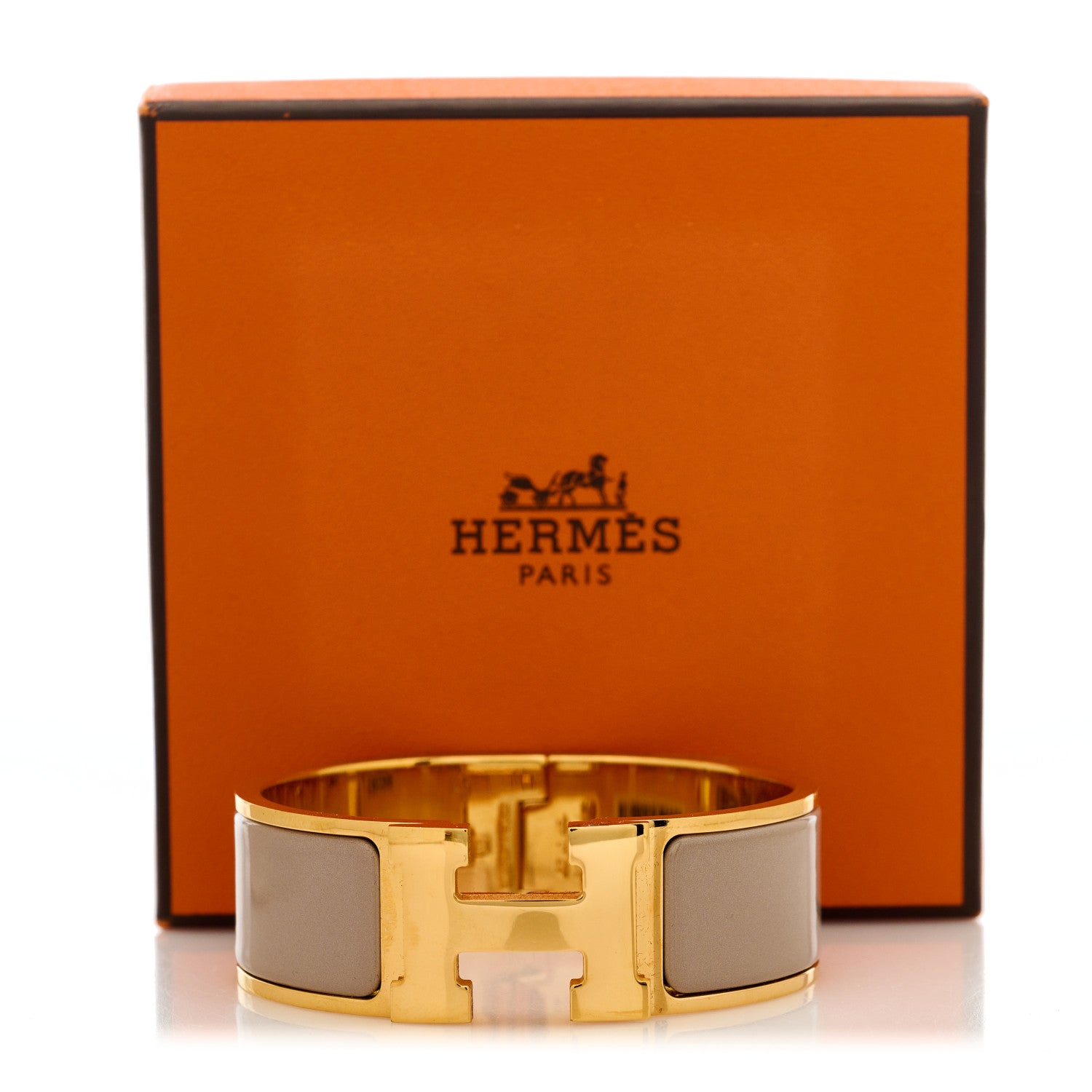 Hermes Enamel Wide Clic Clac H Bracelet PM Marron Glace 5 of 5