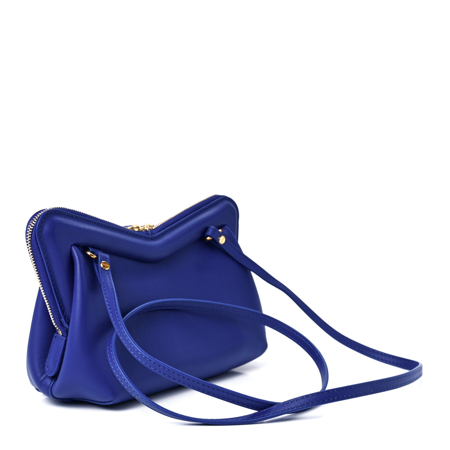 Smooth Calfskin Mini Frame Crossbody Bag Blue