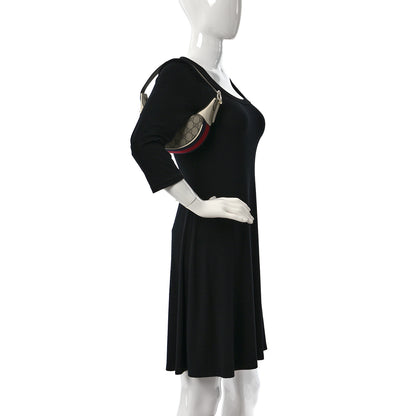 Gucci GG Supreme Monogram Textured Dollar Calfskin Web Mini Ophidia Half Moon Hobo Beige Ebony Mystic White 2 of 11