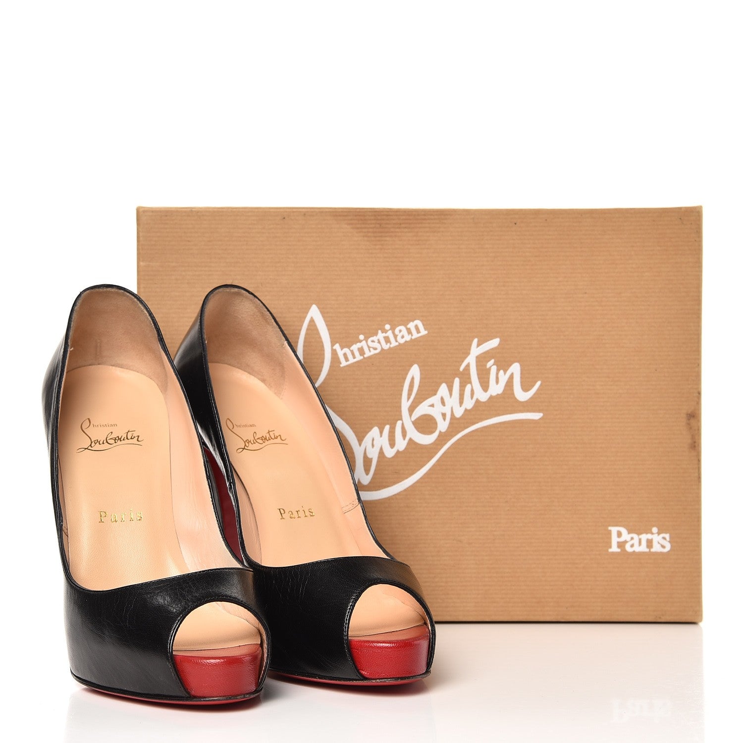 Christian Louboutin Kid Very Prive 120 Pumps 38 Black Red 9 of 9