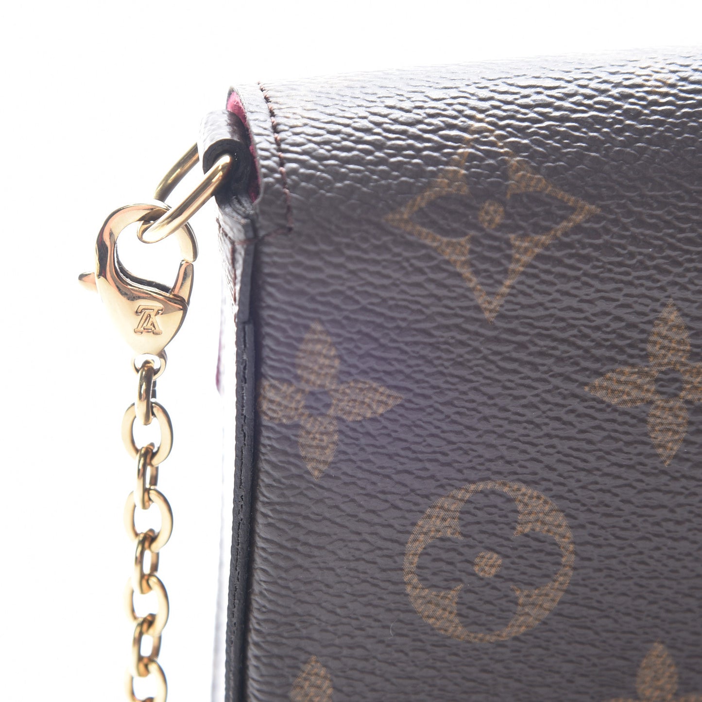 Monogram Pochette Felicie Chain Wallet Fuchsia