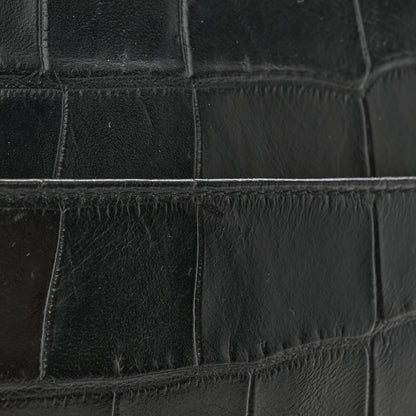Saint Laurent Calfskin Crocodile Embossed Camp Camera Bag Black 11 of 11