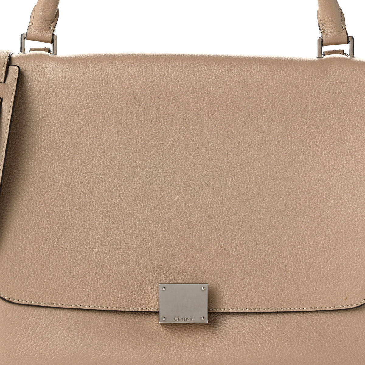Drummed Calfskin Suede Medium Trapeze Dune