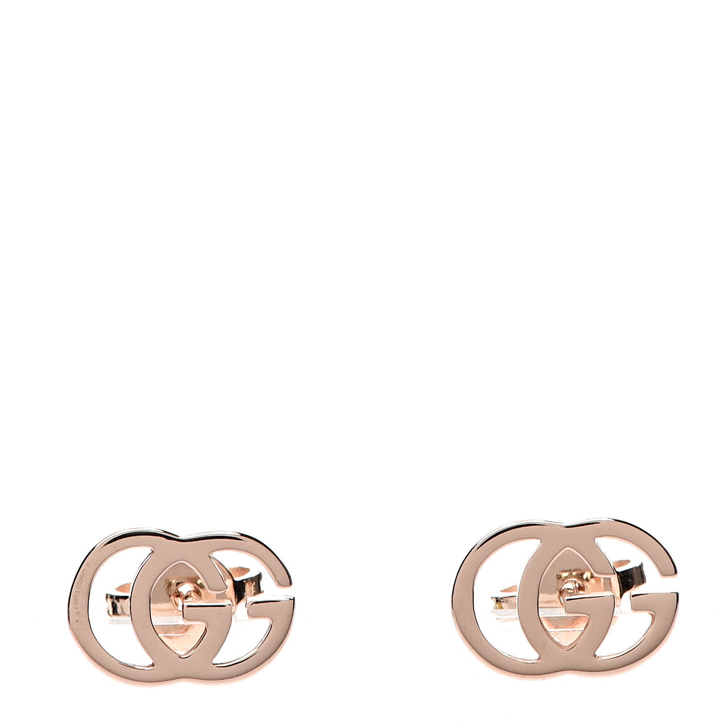 Gucci 18K Rose Gold GG Tissue Stud Earrings 1 of 6