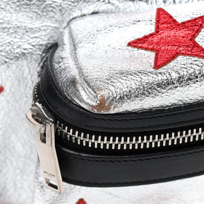Saint Laurent Metallic Buffalo Star Hunting Backpack Silver Red 14 of 14
