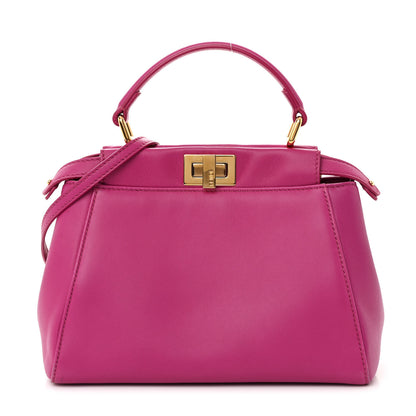 Fendi Nappa Mini Peekaboo Iconic Satchel Magenta 1 of 11