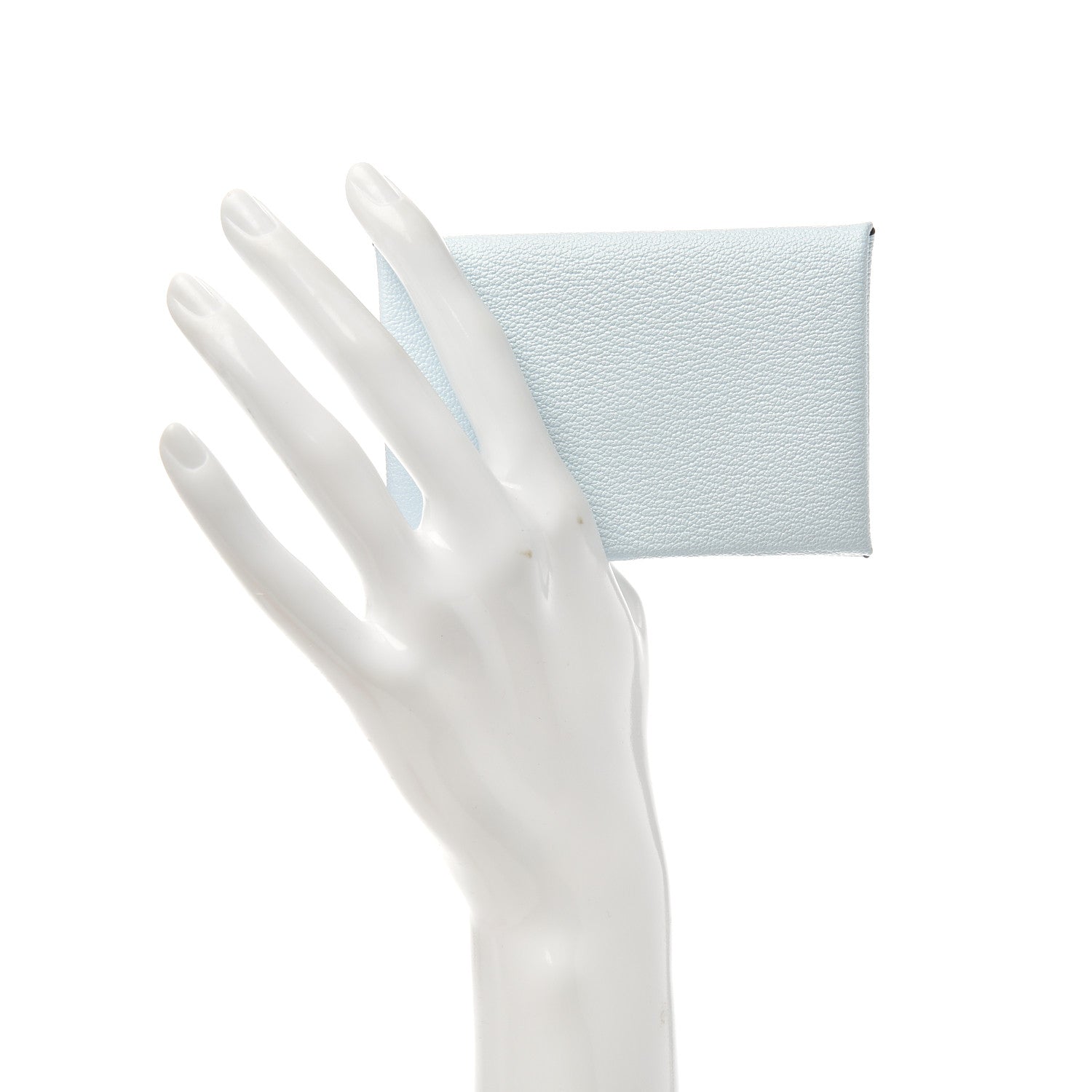 Hermes Chevre Mysore Verso Calvi Card Case Bleu Brume Brique 2 of 6