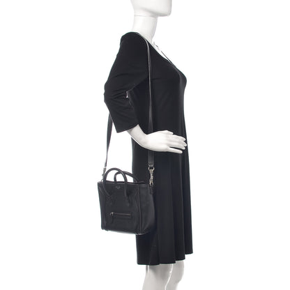Celine Drummed Calfskin Nano Luggage Black 2 of 8