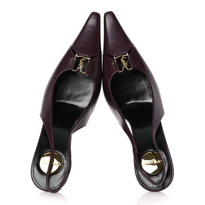 Saint Laurent Nappa Babylone Breteuil Slingback Pumps 36 Bordeaux 2 of 12