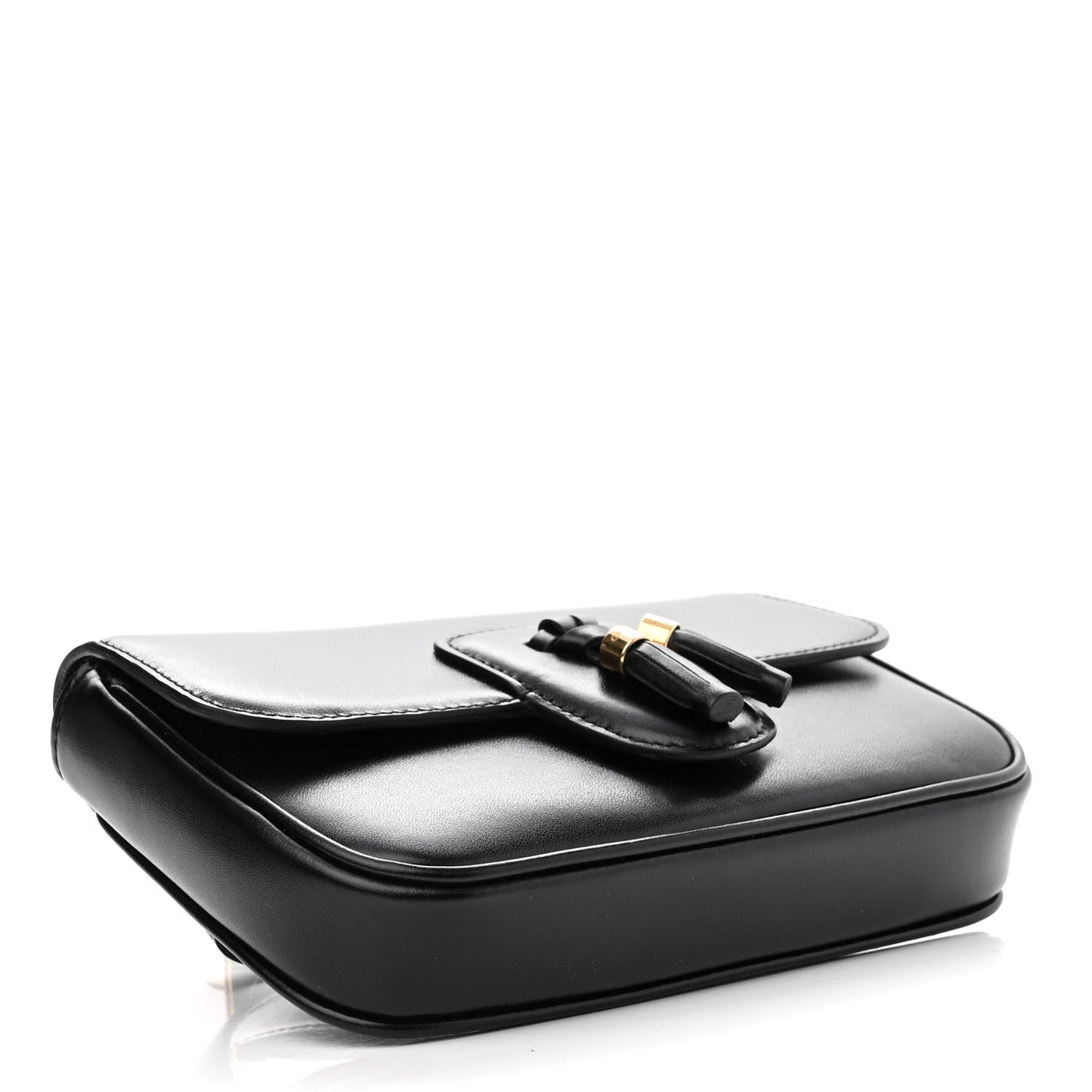 Smooth Calfskin Tassel Belt Bag Black