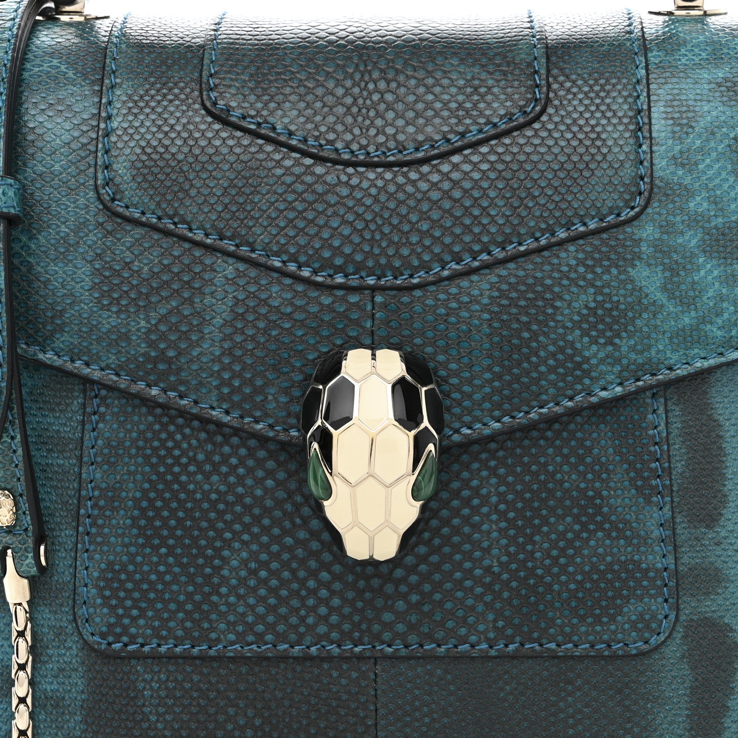 Bulgari Shiny Karung Serpenti Forever Top Handle Emerald Green 9 of 11