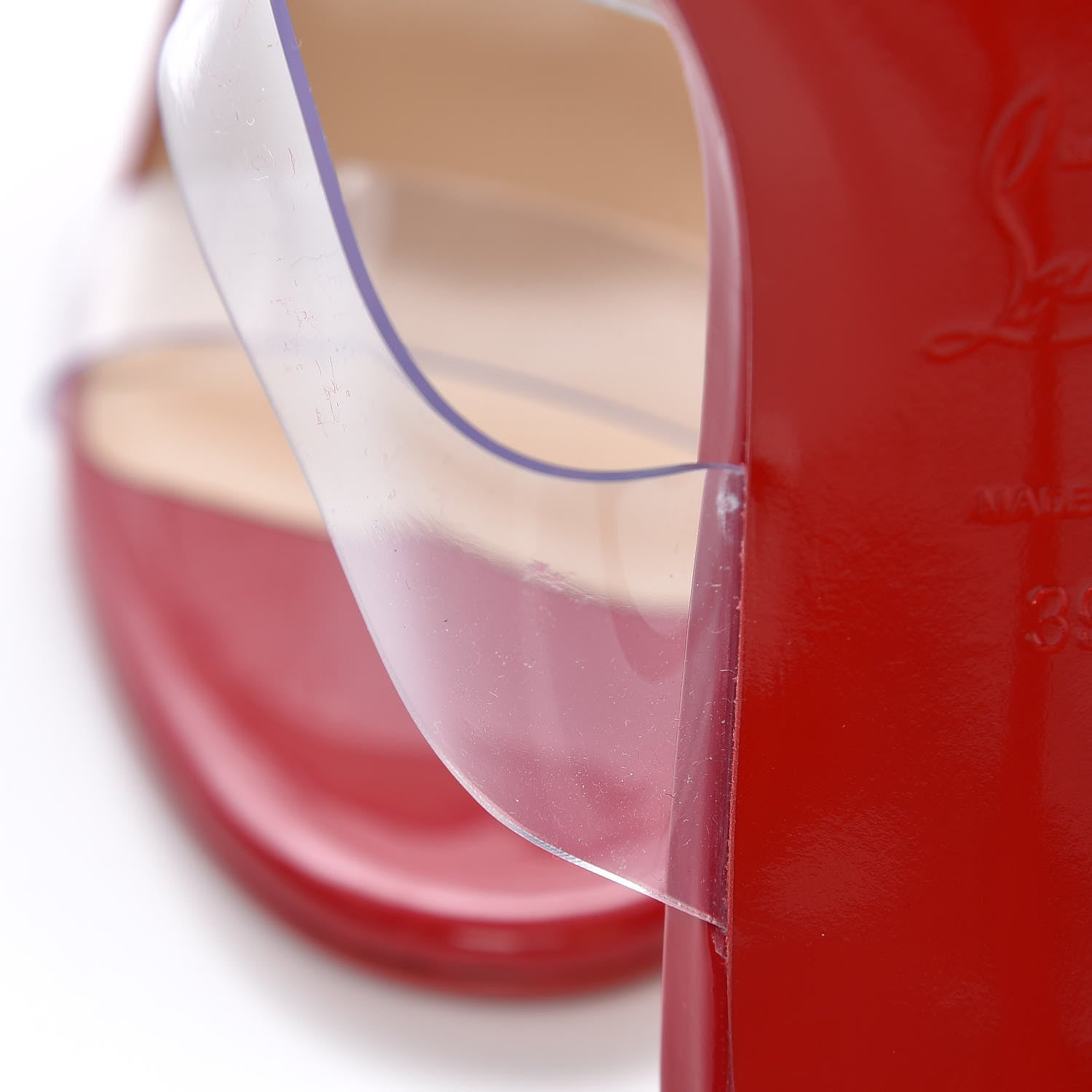Christian Louboutin Patent PVC Just Nothing 85 Slide Sandals 39.5 Loubi 9 of 9