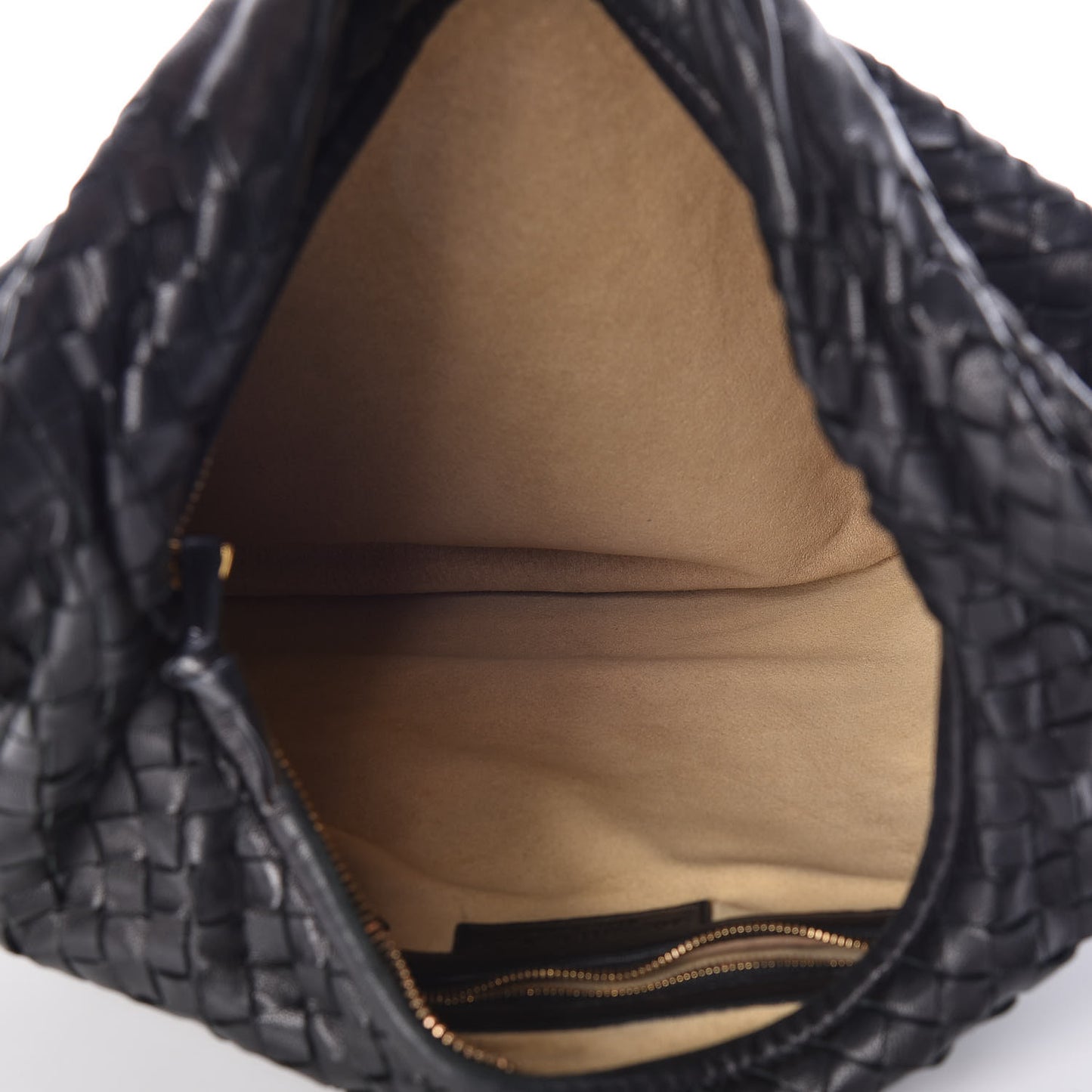 Nappa Intrecciato Medium Veneta Hobo Black