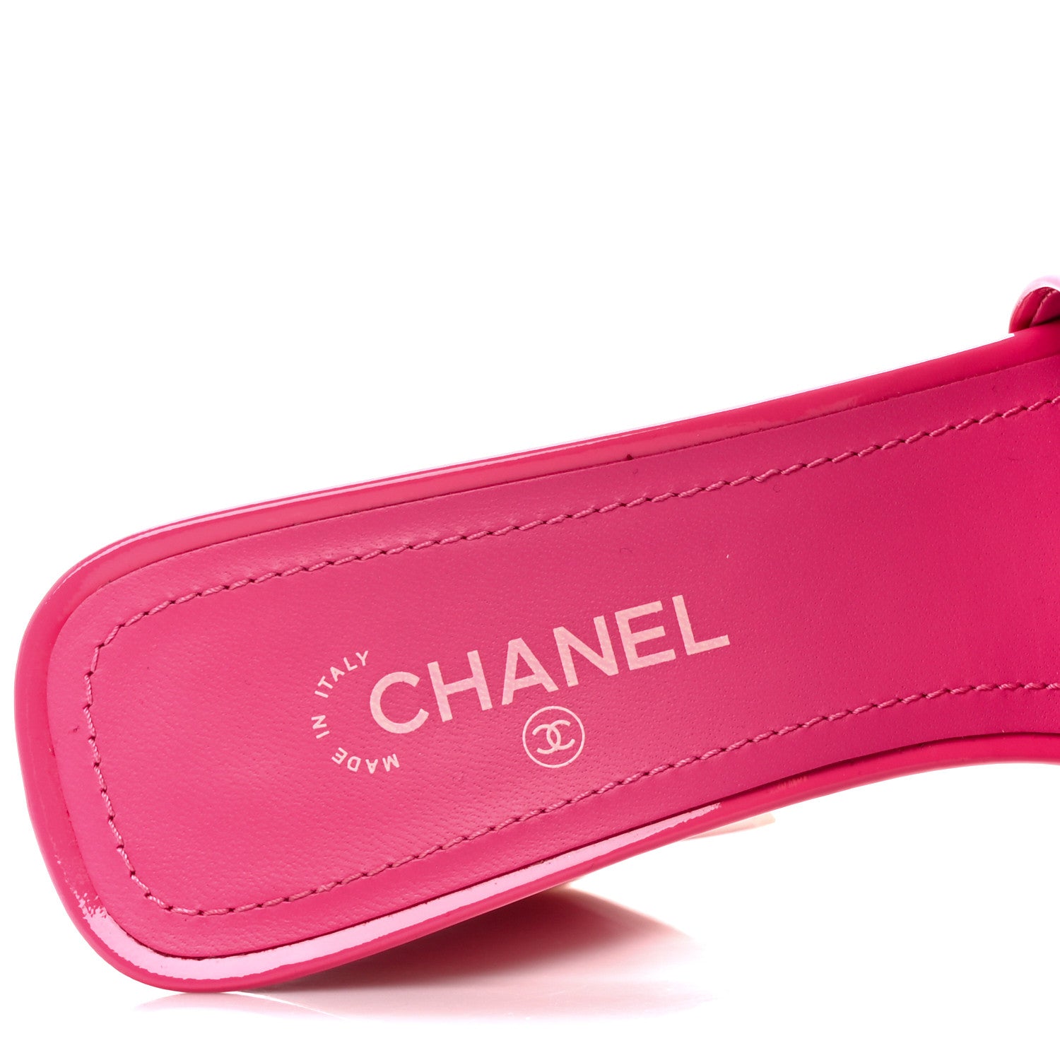 Chanel Patent Calfskin CC Mules 35.5 Dark Pink Light Pink 7 of 9