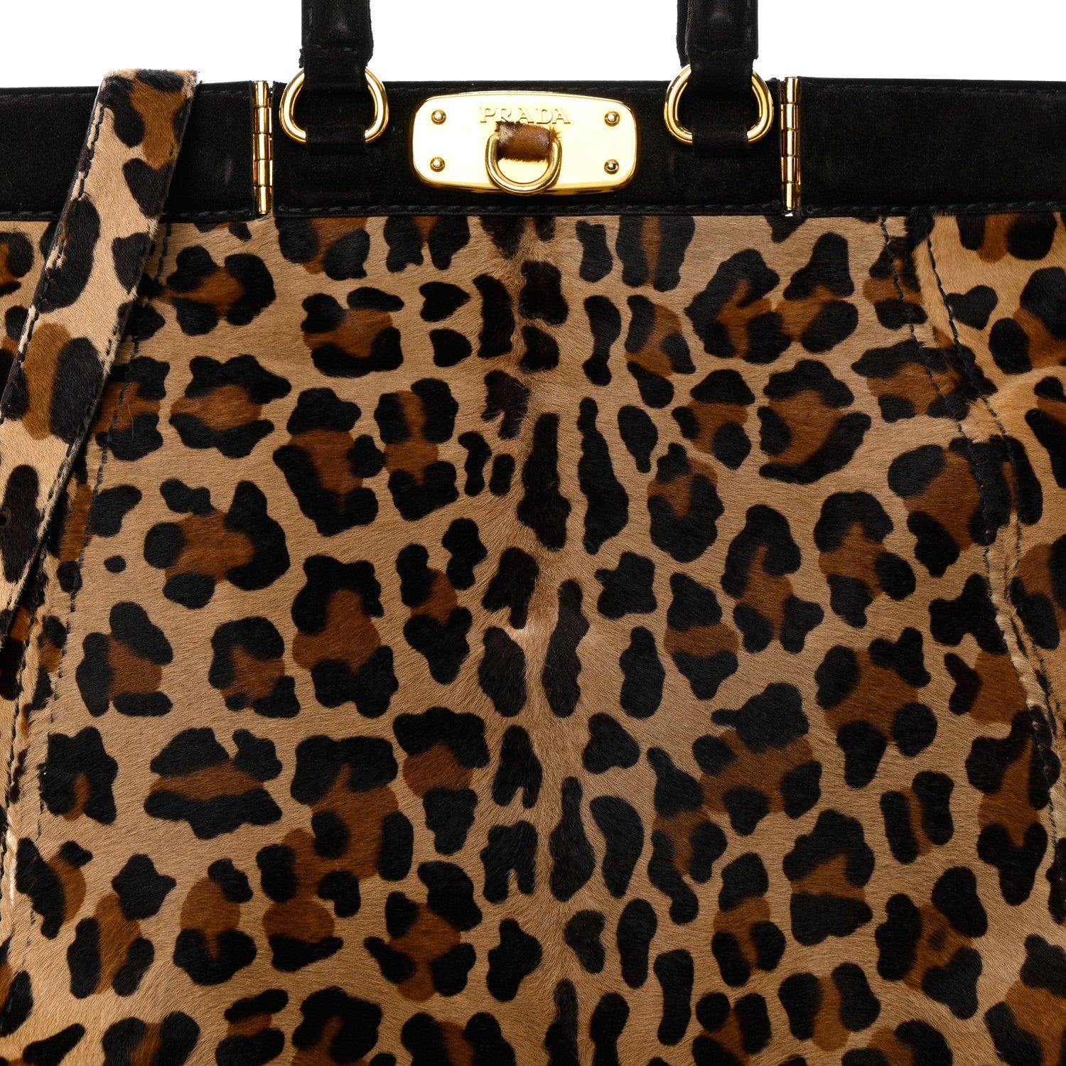 Prada Cavallino Leopard Print Tote Sabbia Moro 7 of 14