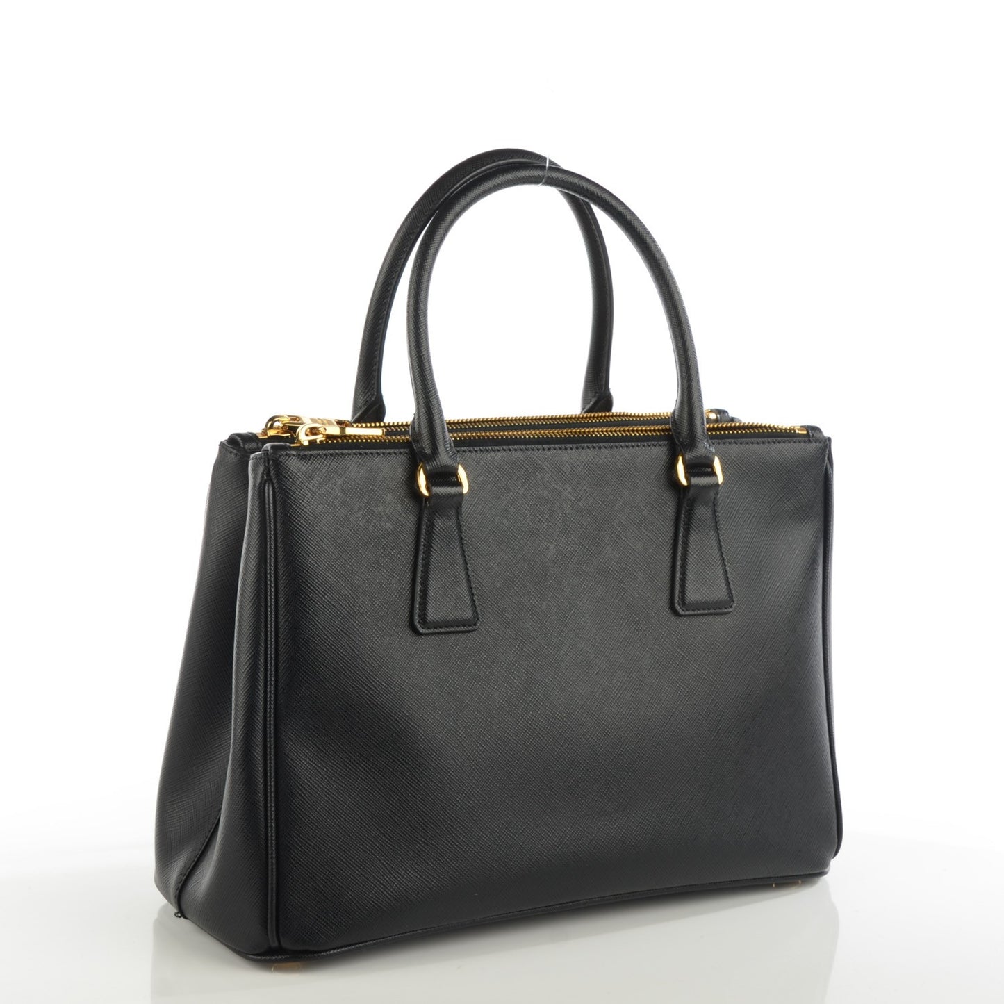 Saffiano Small Galleria Double Zip Tote Black