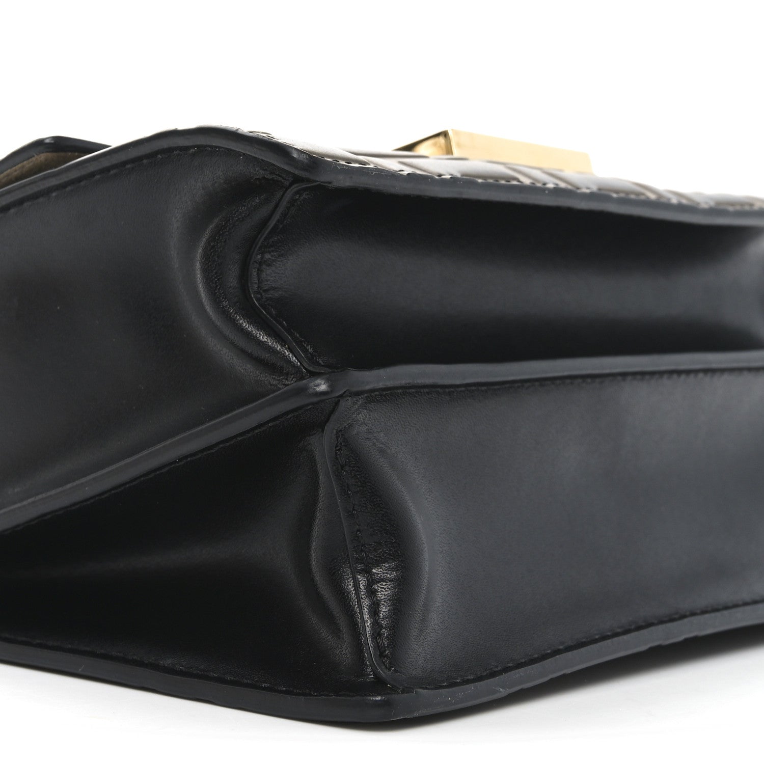 Fendi Vitello Liberty Bi-Color FF 1974 Embossed Small Kan U Shoulder Bag Maya Black 8 of 9