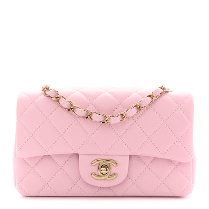 Chanel Lambskin Quilted Mini Rectangular Flap Pink 1 of 11
