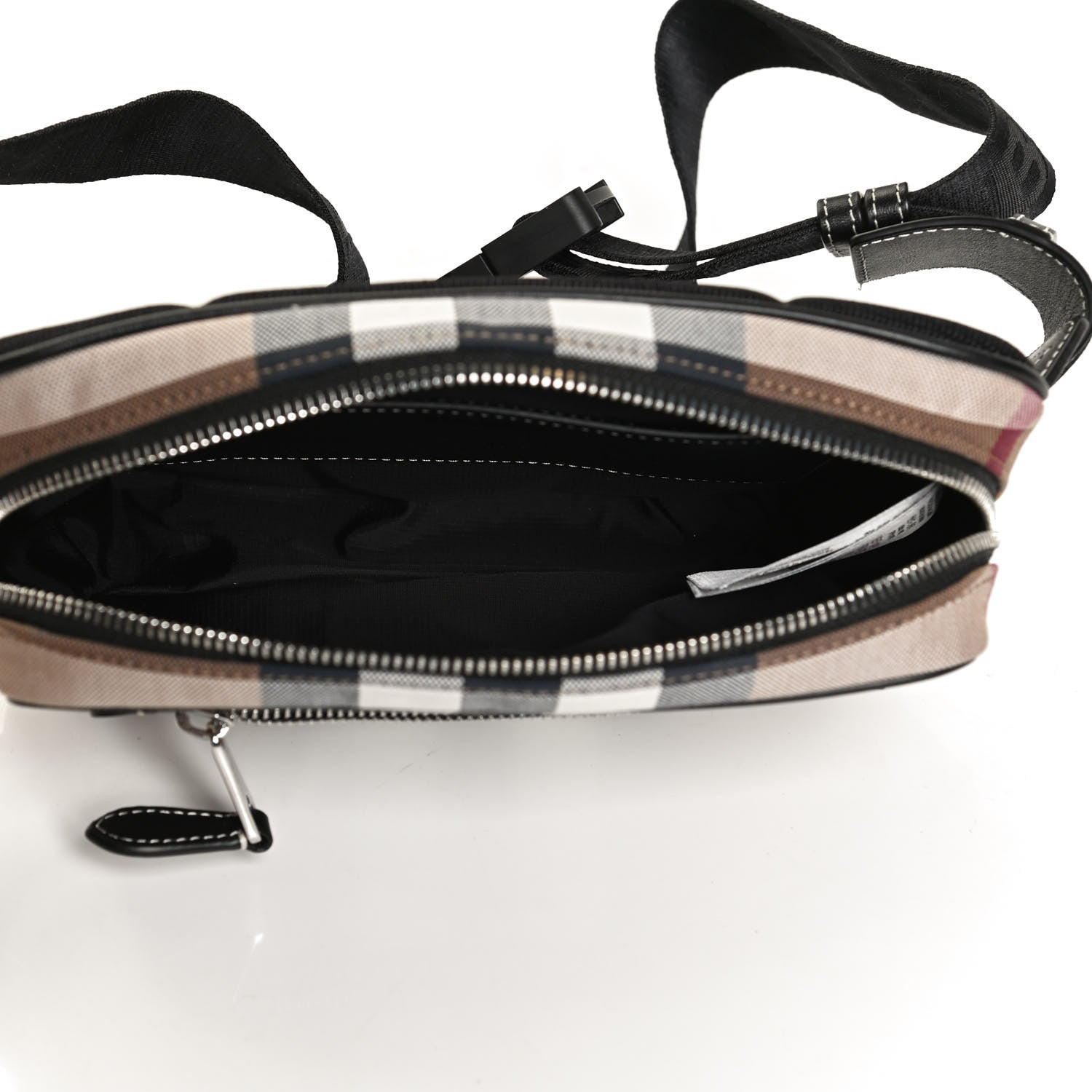 Burberry Cotton Calfskin Check Print Belt Bag Light Brown 4 of 11