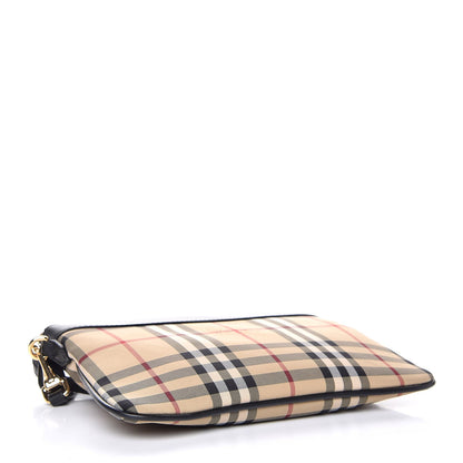 Burberry Horseferry Check Peyton Crossbody Clutch Bag Black 4 of 7