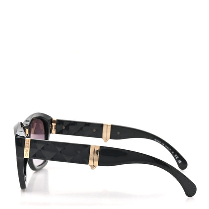 Chanel Acetate Metal Crystal Square Folding Sunglasses 6055-B Grey 3 of 9