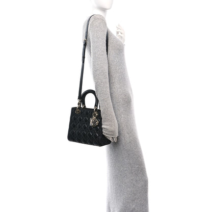 Christian Dior Lambskin Cannage Medium Lady Dior Black 2 of 11