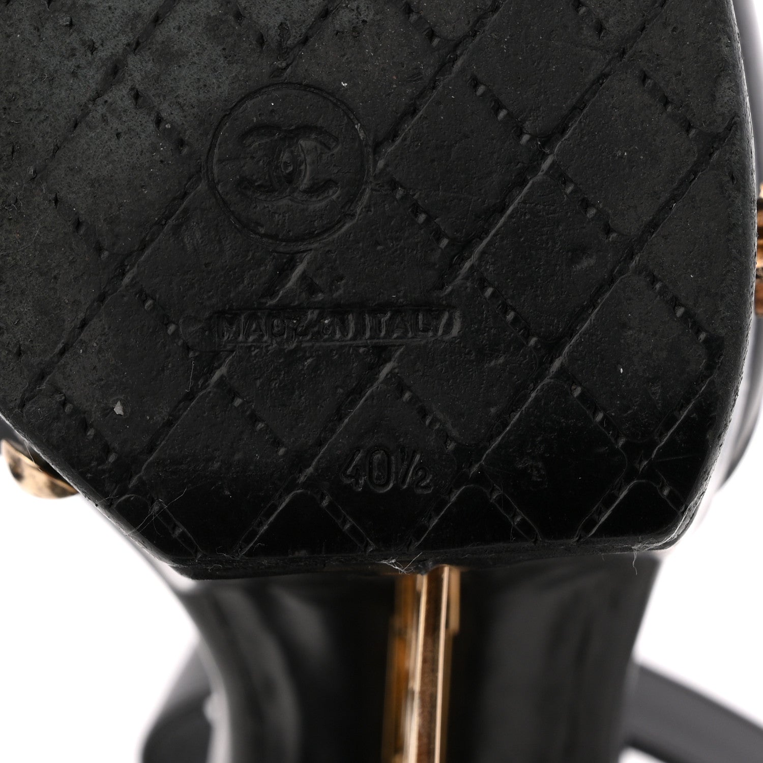 Chanel Calfskin Studded Platform Pumps 40.5 Black 7 of 11