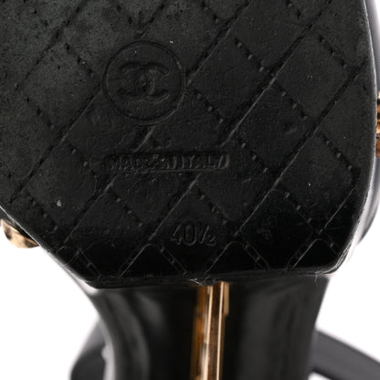 Chanel Calfskin Studded Platform Pumps 40.5 Black 7 of 11
