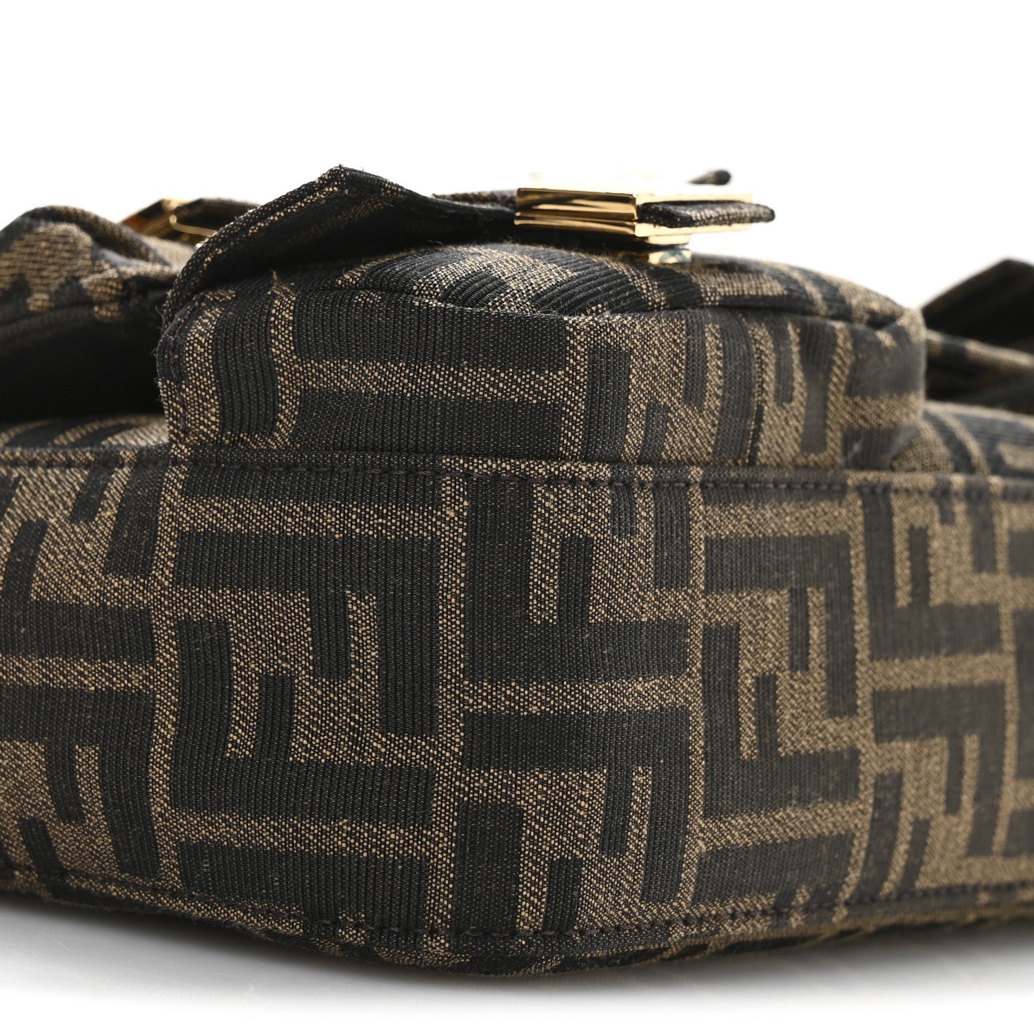 Fendi Fabric Jacquard FF 1974 Multipocket Baguette Tobacco Moro 9 of 10