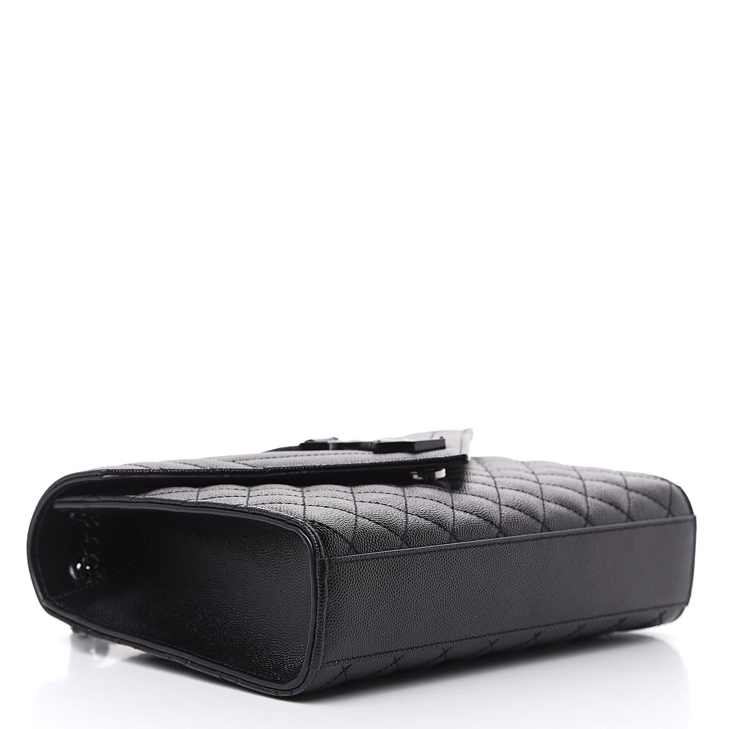 Grain De Poudre Textured Mixed Matelasse Triquilt Medium Monogram Satchel Black