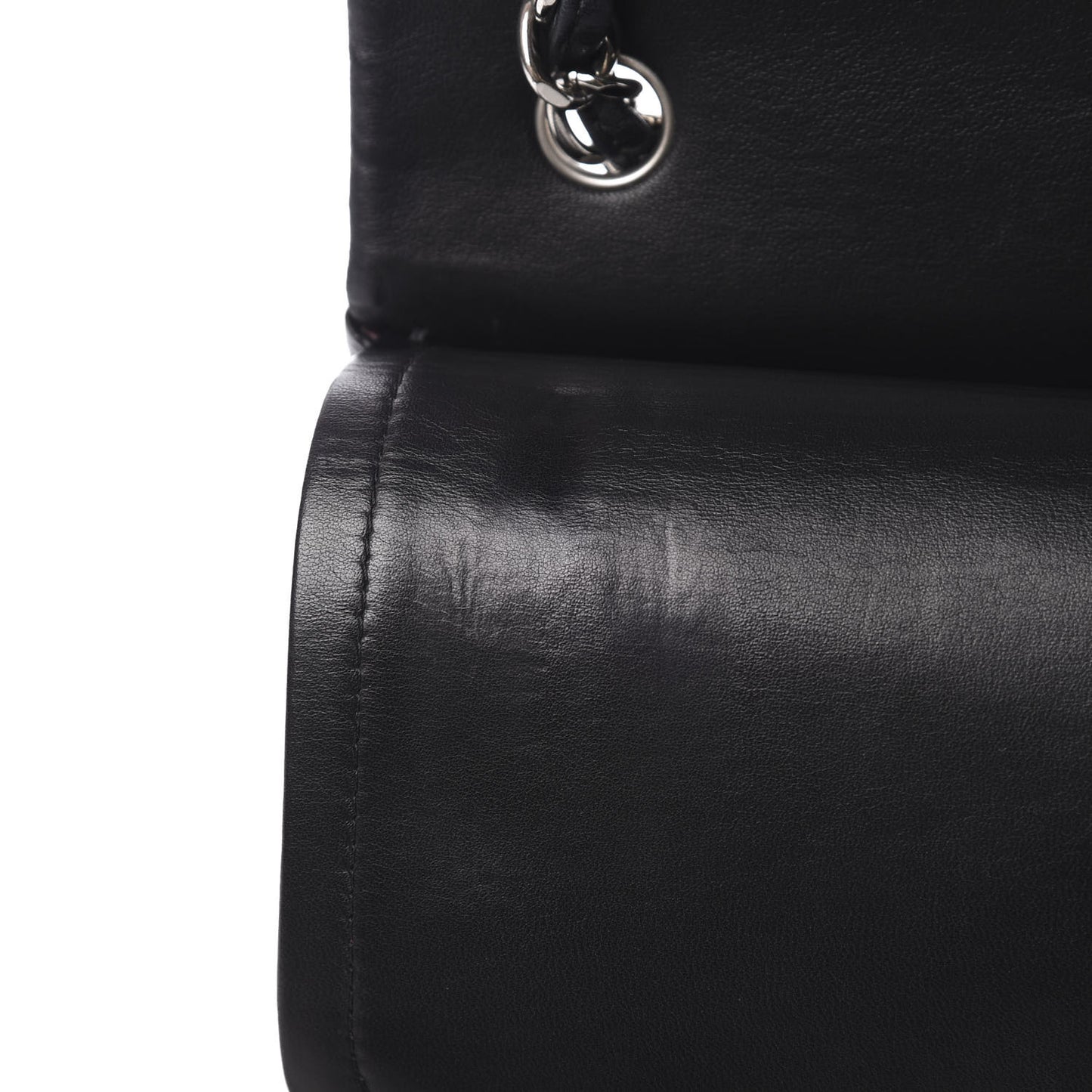 Lambskin Quilted Jumbo Double Flap Black
