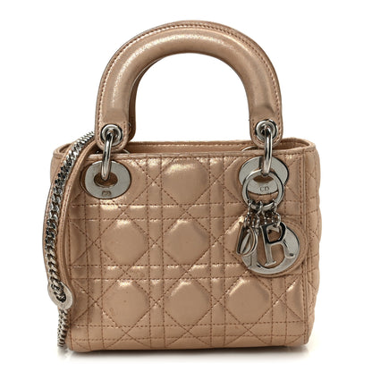 Christian Dior Lambskin Cannage Mini Lady Dior Powder Beige 1 of 10