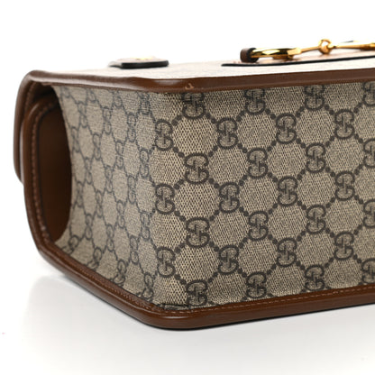 Gucci GG Supreme Monogram Small Horsebit 1955 Foldover Top Handle Bag Beige Brown Sugar 8 of 10