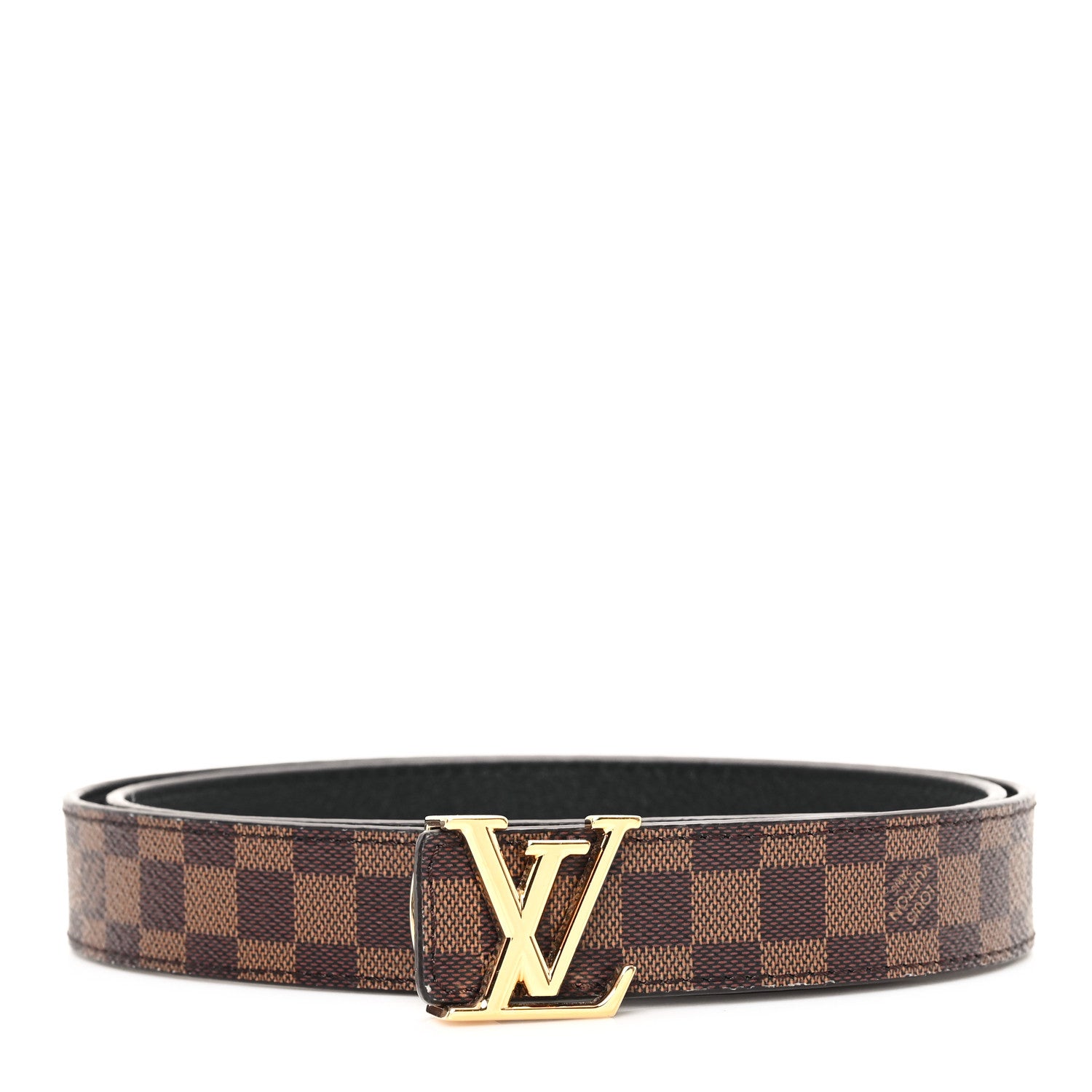 Louis Vuitton Calfskin Damier Ebene 25mm LV Iconic Reversible Belt 80 32 Black 1 of 5