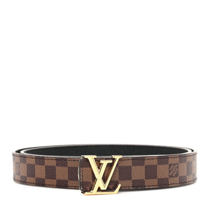 Louis Vuitton Calfskin Damier Ebene 25mm LV Iconic Reversible Belt 80 32 Black 1 of 5